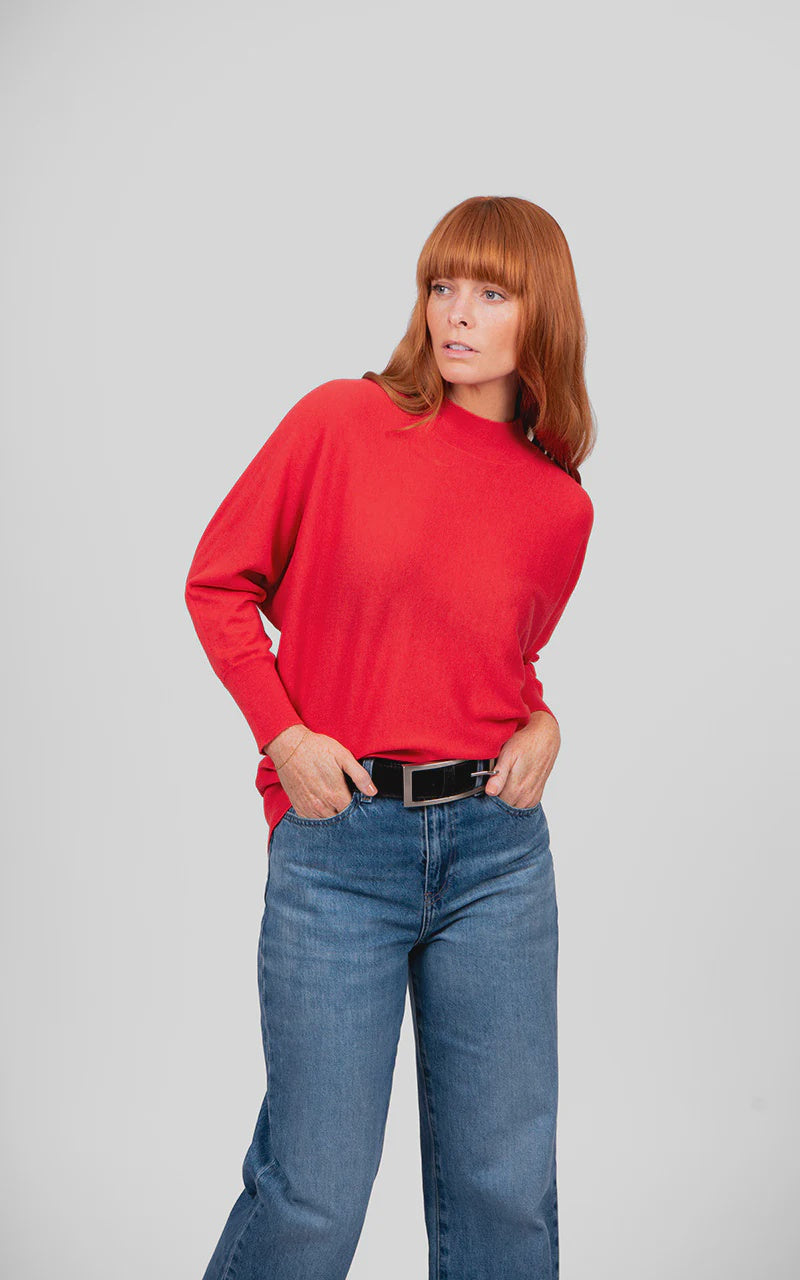 Dolman 3/4 Sleeve Pullover -Cayenne - Presence Hamilton