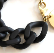 Flat Chain Bracelet - Matt Black