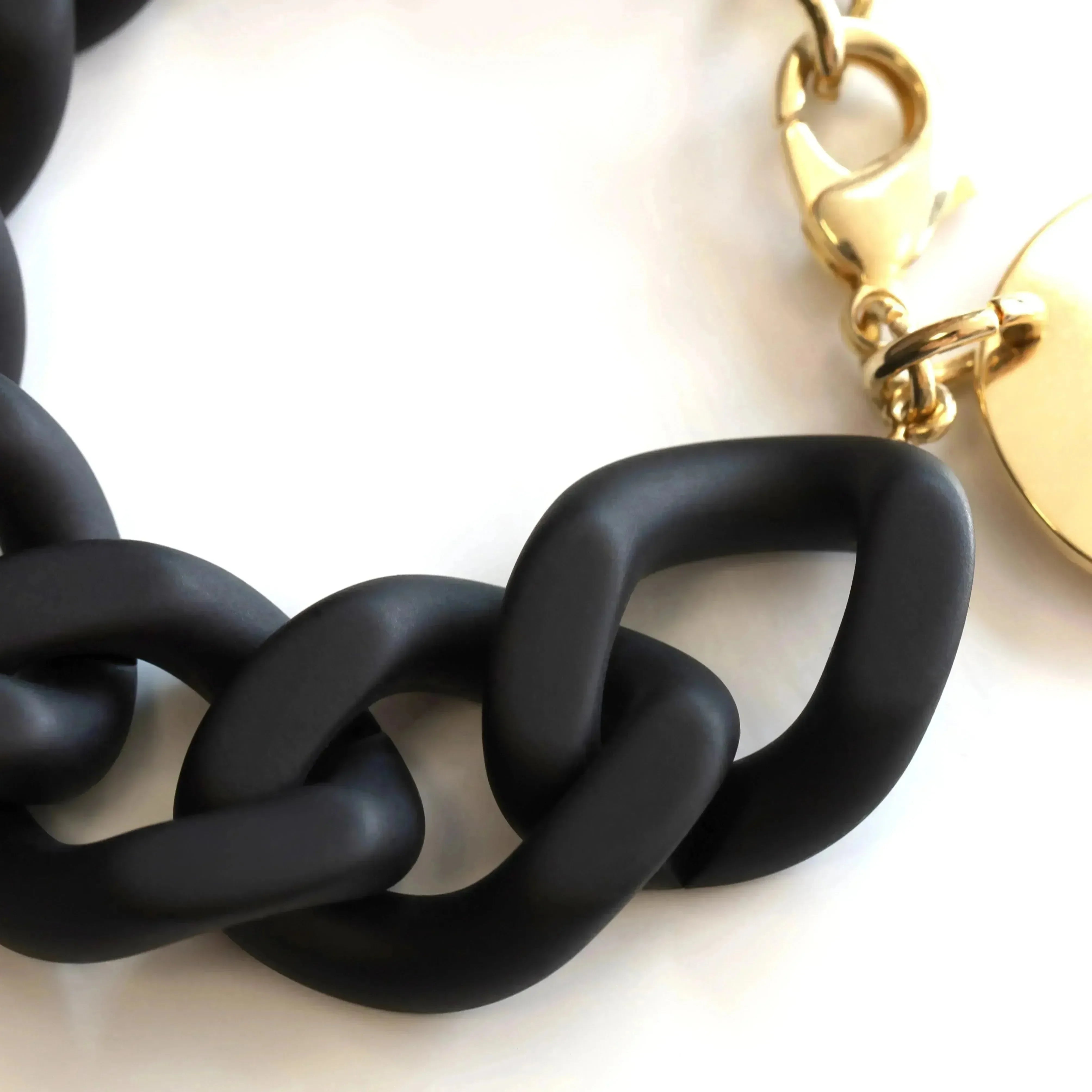 Flat Chain Bracelet - Matt Black