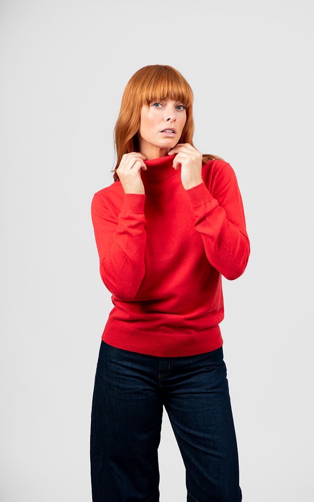 Rosie Roll Neck Pullover - Cayenne - Presence Hamilton