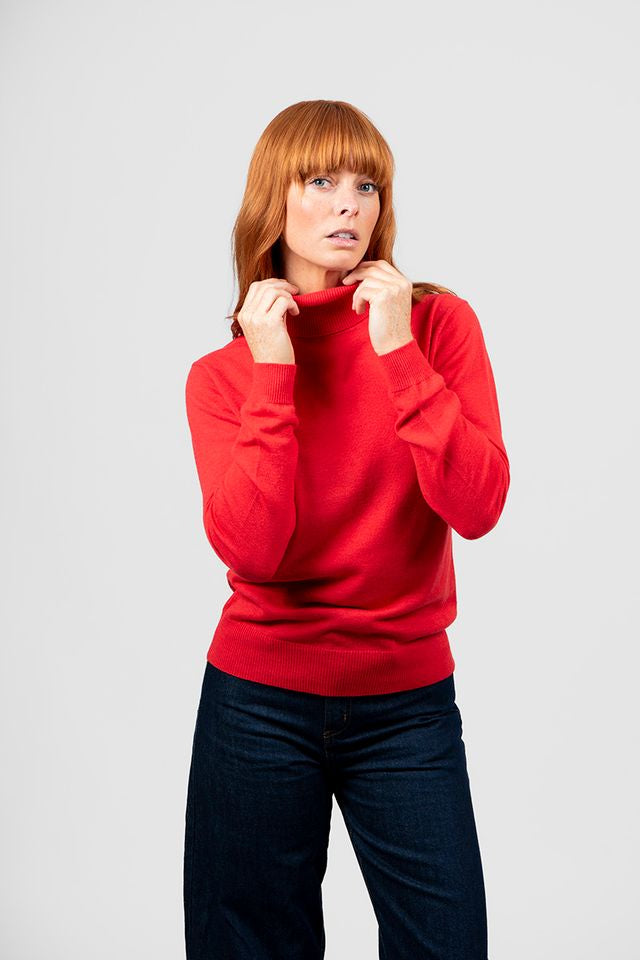 Rosie Roll Neck Pullover - Cayenne - Presence Hamilton