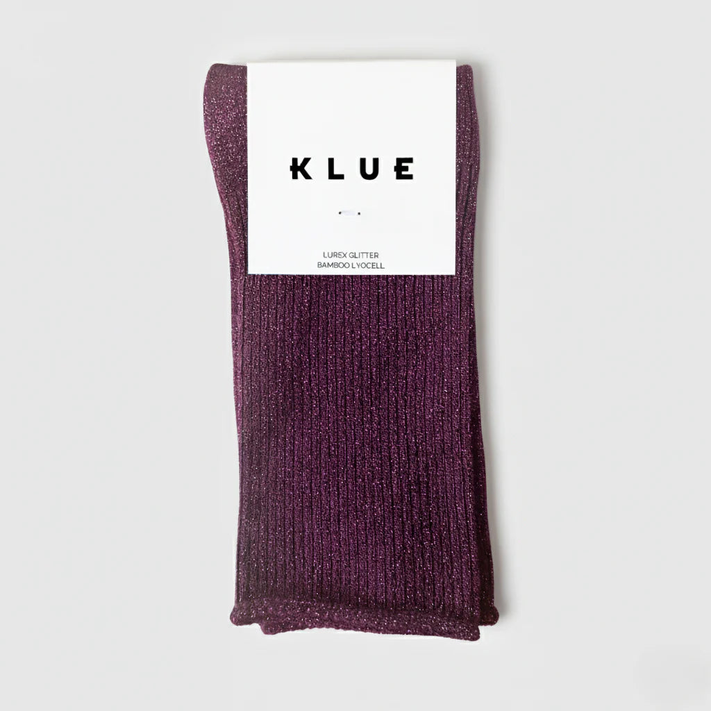 KLUE Glitter Lurex Socks - Burgundy