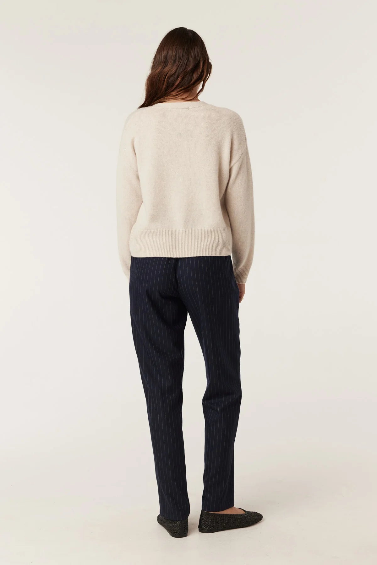 Vincent Wool Pant - Navy Stripe - Presence Hamilton