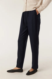 Vincent Wool Pant - Navy Stripe - Presence Hamilton