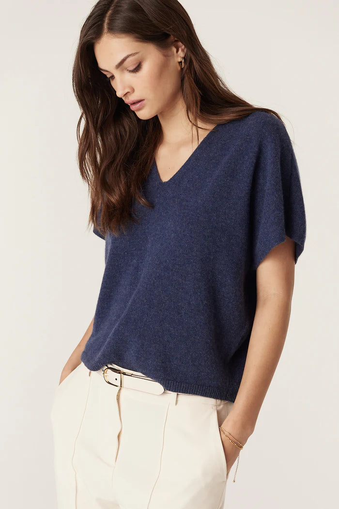 Cashmere Relaxed Top- Denim