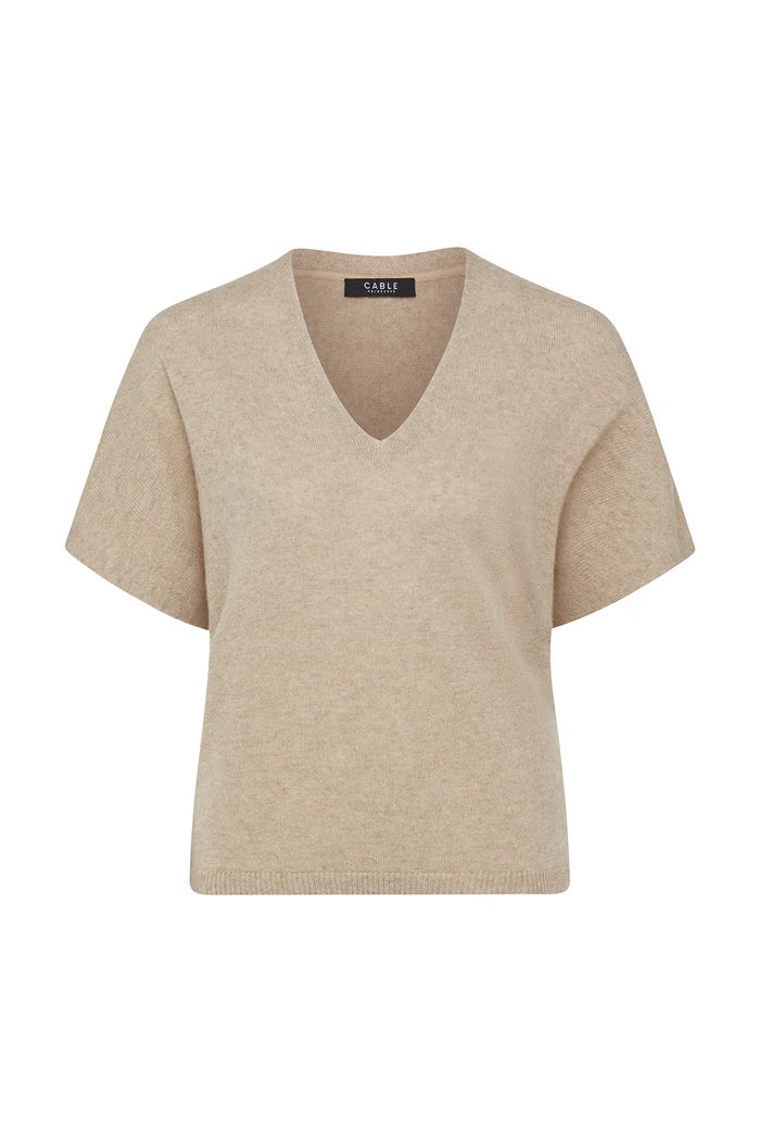 Cashmere Relaxed Top - Biscuit