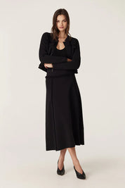 Crepe Fringe Skirt - Black - Presence Hamilton