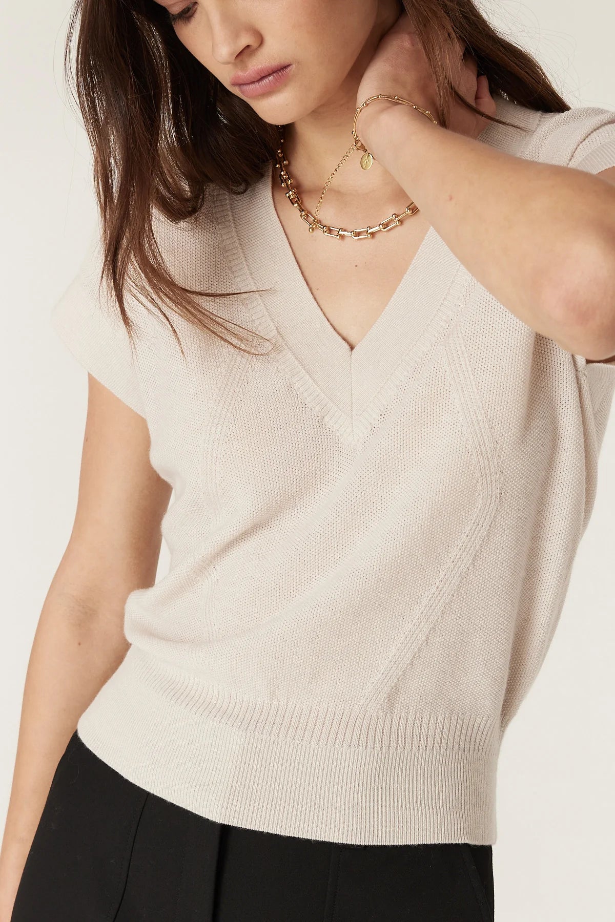 Abigail Merino Top - Antique White