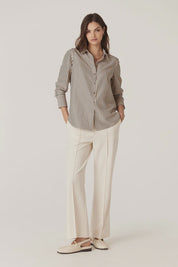 Jamie Stripe Shirt - Khaki Stripe
