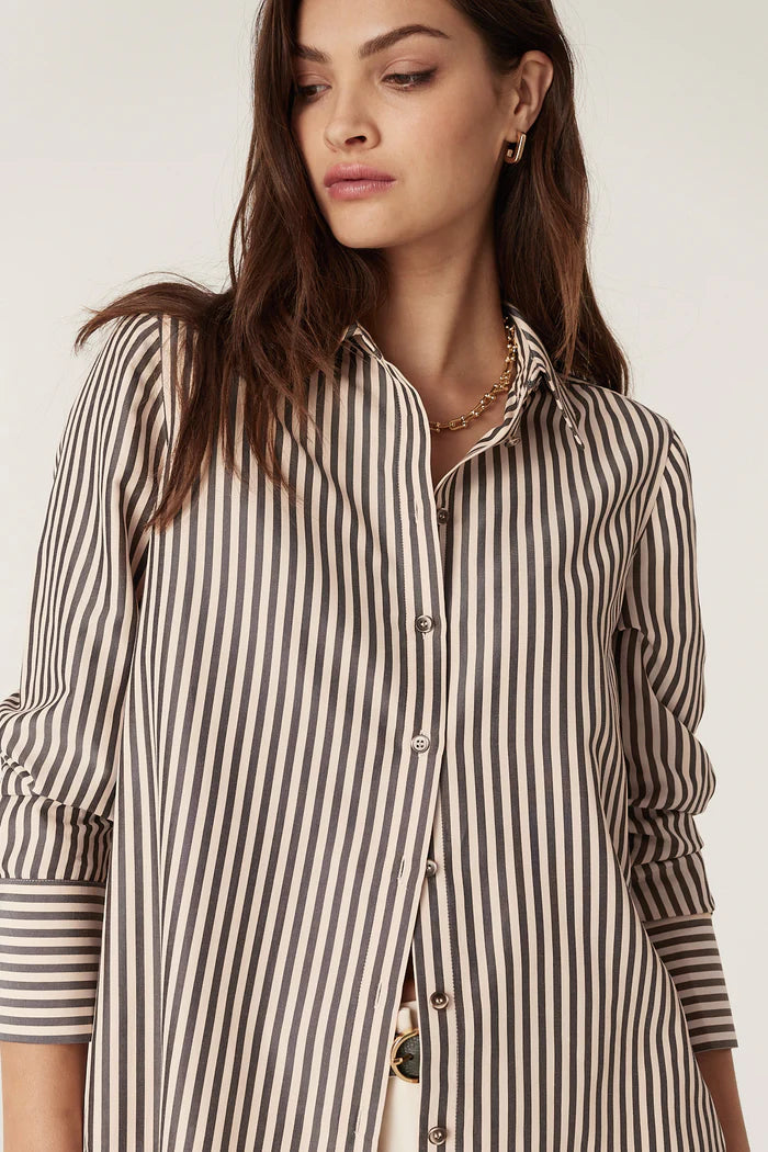 Jamie Stripe Shirt - Khaki Stripe