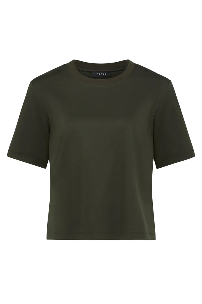 Pima Boxy Tee - Forest Green