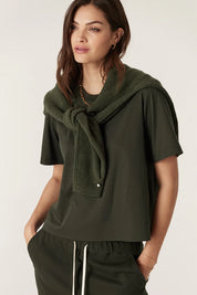 Pima Boxy Tee - Forest Green