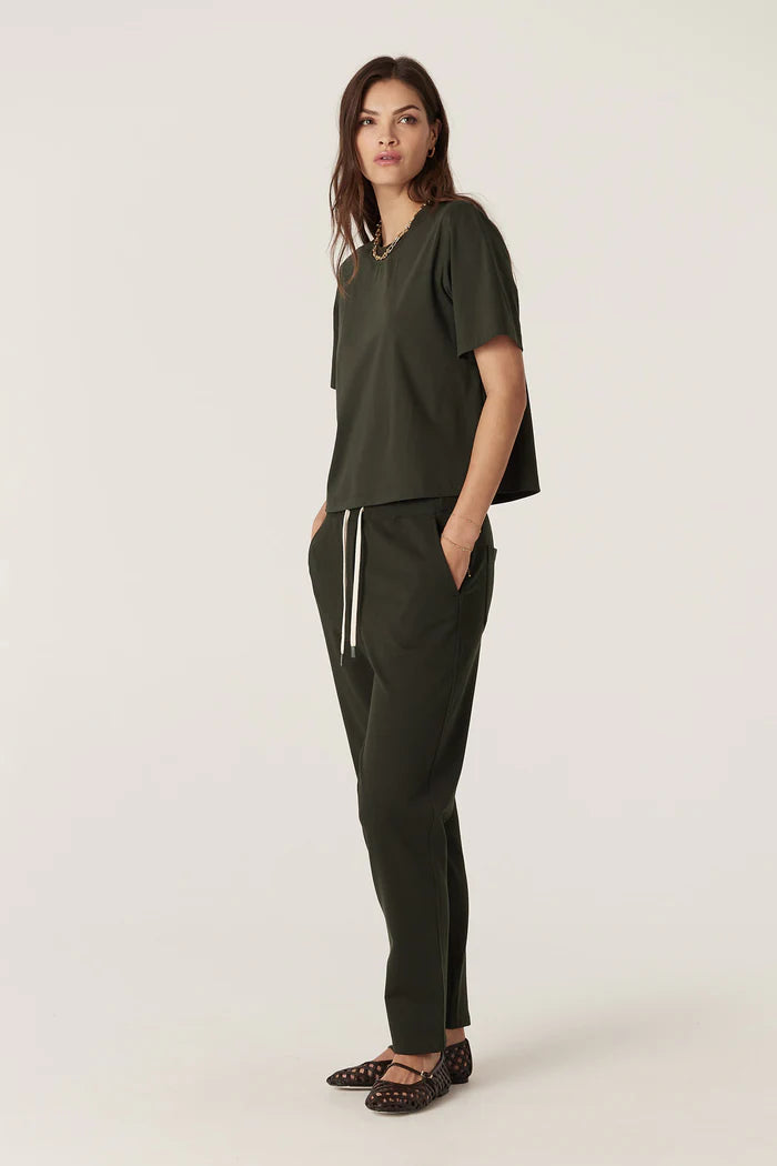 Pima Boxy Tee - Forest Green