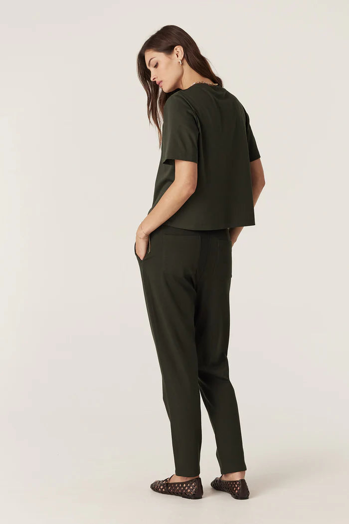 Pima Boxy Tee - Forest Green