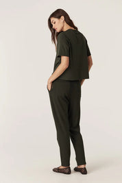 Pima Boxy Tee - Forest Green