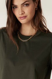 Pima Boxy Tee - Forest Green