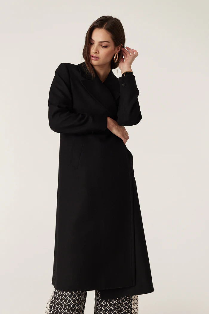 Montgomery Wool Coat- Black - Presence Hamilton