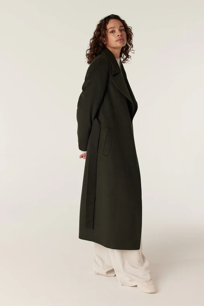 Evans Wool Coat -Forest Green - Presence Hamilton