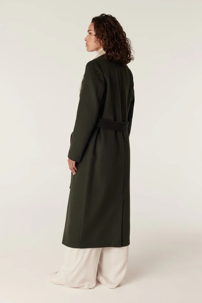 Evans Wool Coat -Forest Green - Presence Hamilton