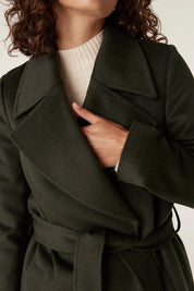 Evans Wool Coat -Forest Green - Presence Hamilton