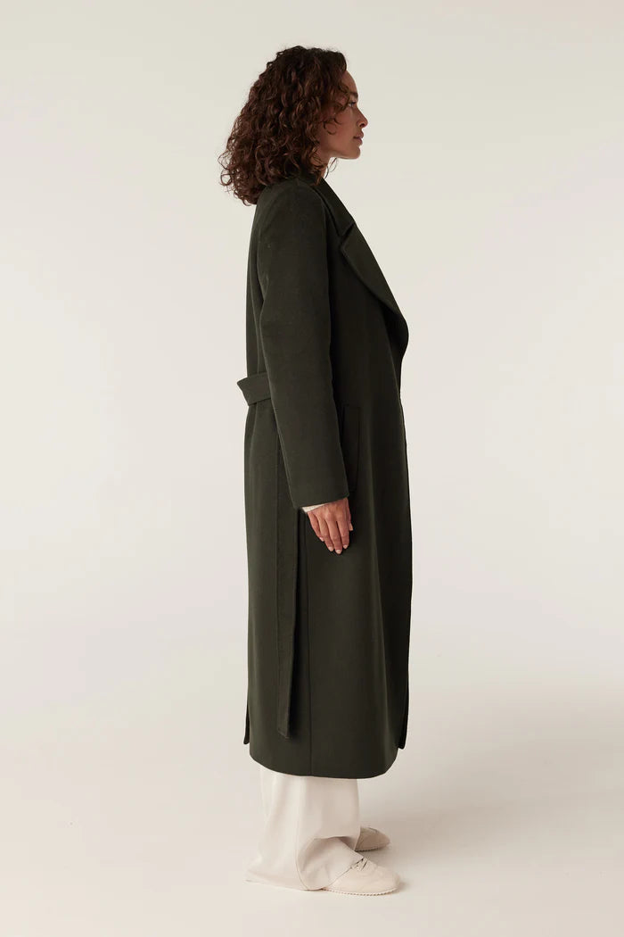 Evans Wool Coat -Forest Green - Presence Hamilton