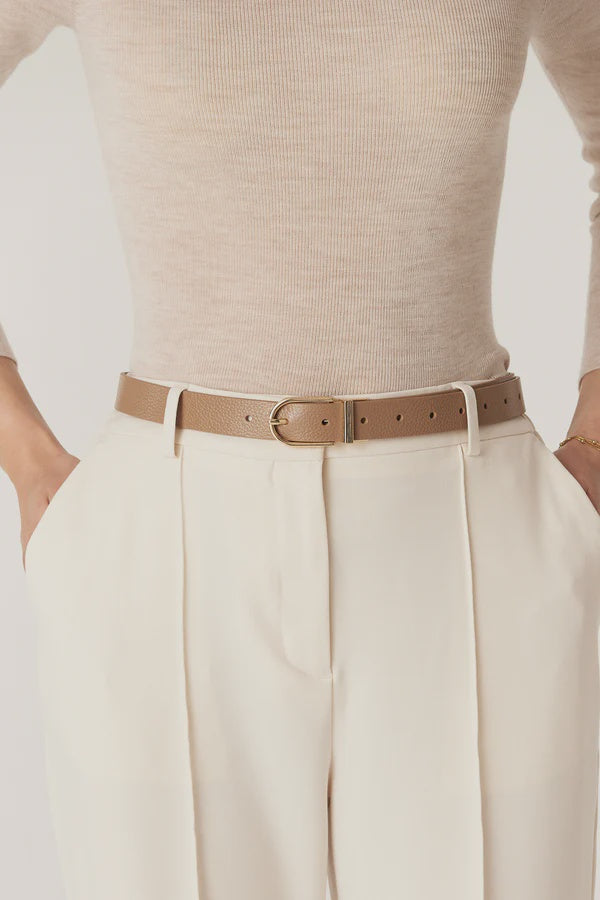 Reversible Belt - Tan & Navy - Presence Hamilton