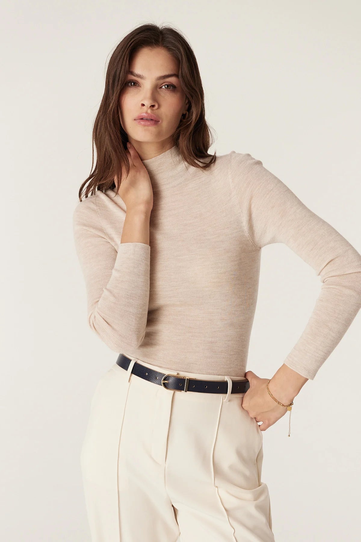 Reversible Belt - Tan & Navy - Presence Hamilton