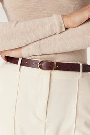Reversible Belt -Ecru & Port - Presence Hamilton