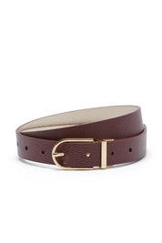 Reversible Belt -Ecru & Port - Presence Hamilton
