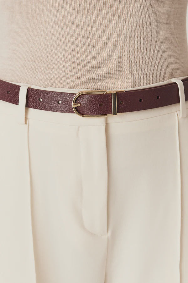 Reversible Belt -Ecru & Port - Presence Hamilton