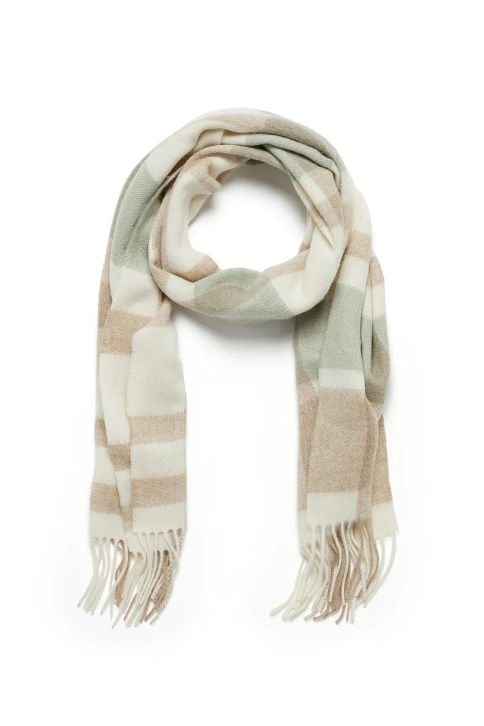 Pure Wool Scarf - Sage Check - Presence Hamilton