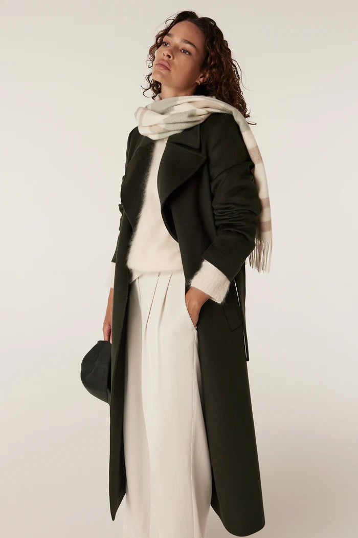 Pure Wool Scarf - Sage Check - Presence Hamilton
