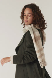 Pure Wool Scarf - Sage Check - Presence Hamilton
