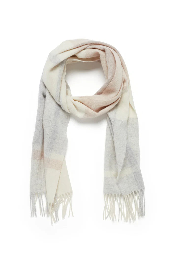 Pure Wool Scarf - Blush Check - Presence Hamilton