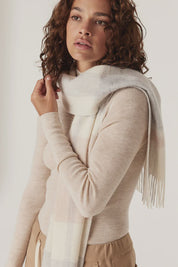 Pure Wool Scarf - Blush Check - Presence Hamilton