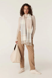 Pure Wool Scarf - Blush Check - Presence Hamilton