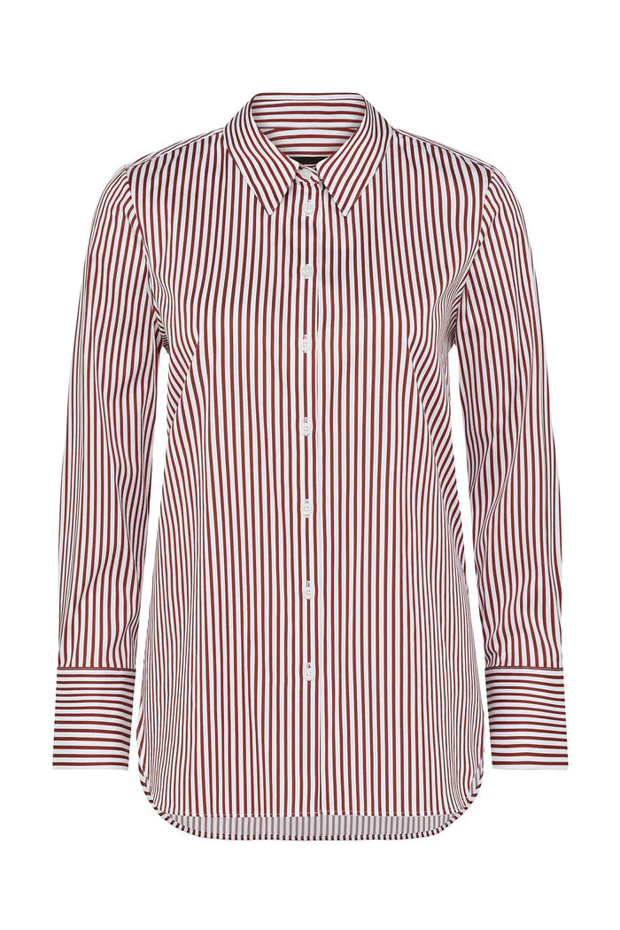 Henri Stripe Shirt - Red Stripe - Presence Hamilton