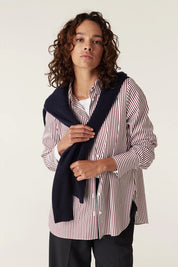 Henri Stripe Shirt - Red Stripe - Presence Hamilton