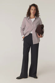Henri Stripe Shirt - Red Stripe - Presence Hamilton