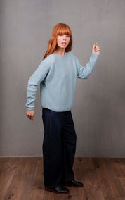 Dolman Ribbed Pullover - Aquamarine - Presence Hamilton