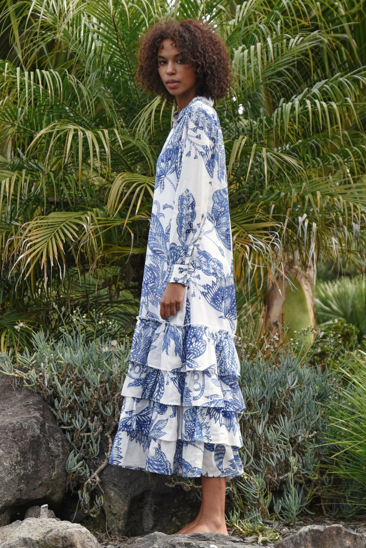 Frill-er Instinct Dress- Blue & White