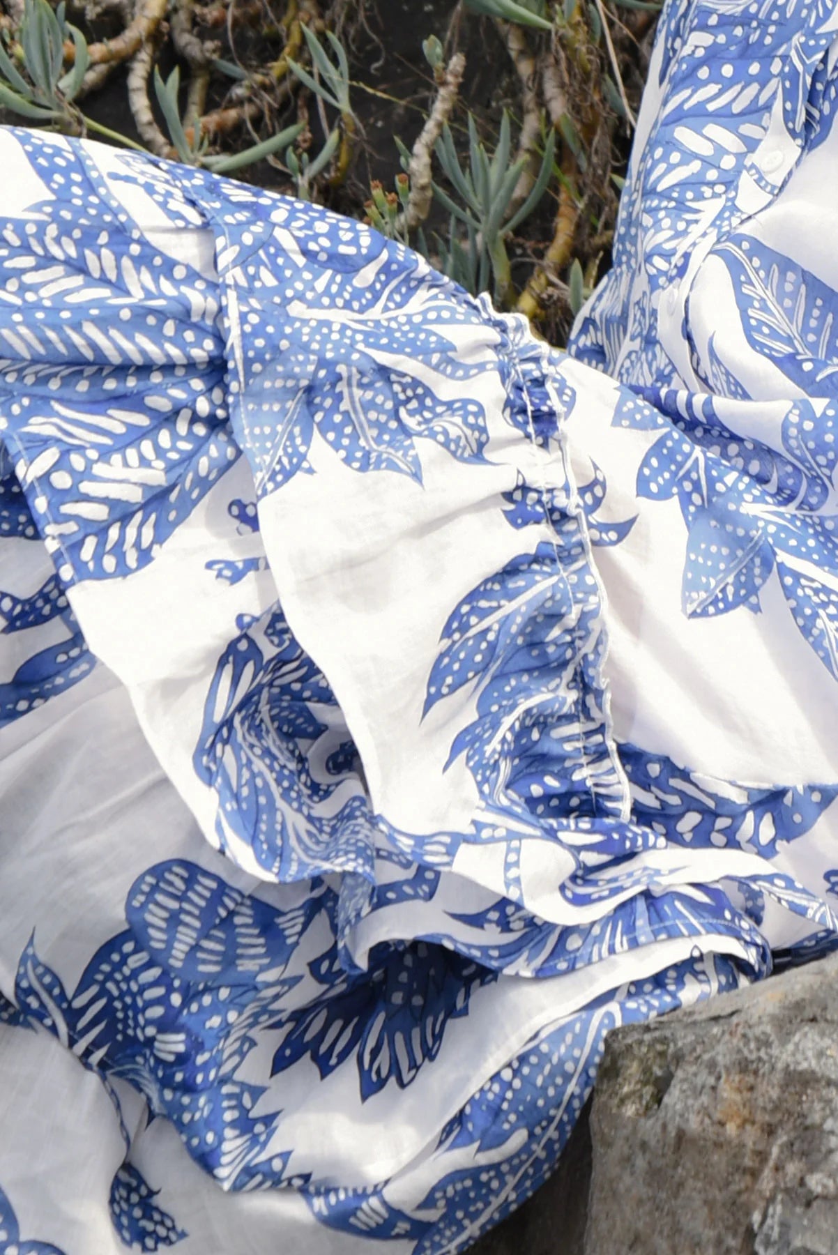 Frill-er Instinct Dress- Blue & White