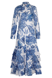 Frill-er Instinct Dress- Blue & White