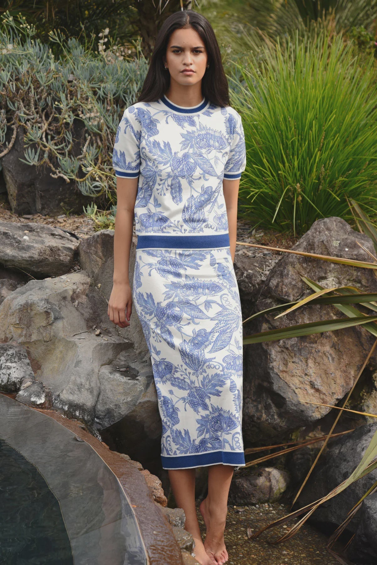 Bleu Print Skirt