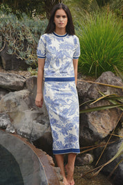 Bleu Print Skirt