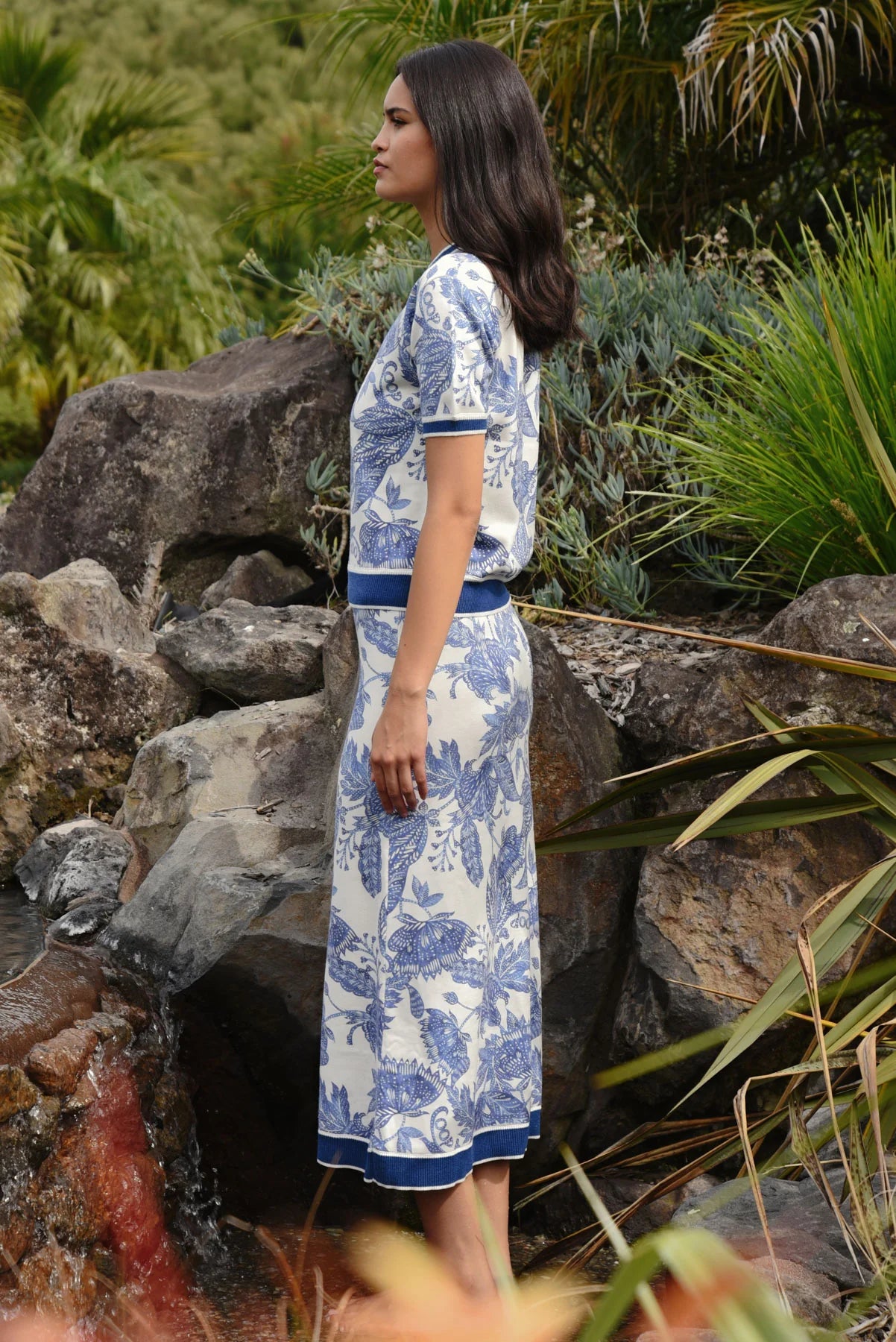 Bleu Print Skirt