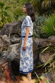 Bleu Print Skirt