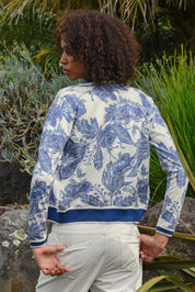 Feeling Blue-Tiful Cardigan- Blue & White