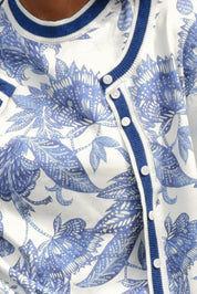Feeling Blue-Tiful Cardigan- Blue & White