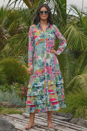 Frill-er Instinct Dress- Teal Print